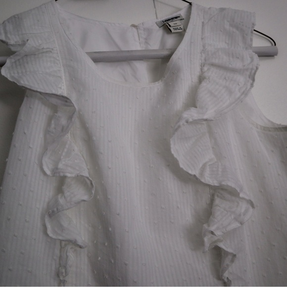 J. Crew white ruffled Swiss dot top - Picture 5 of 5